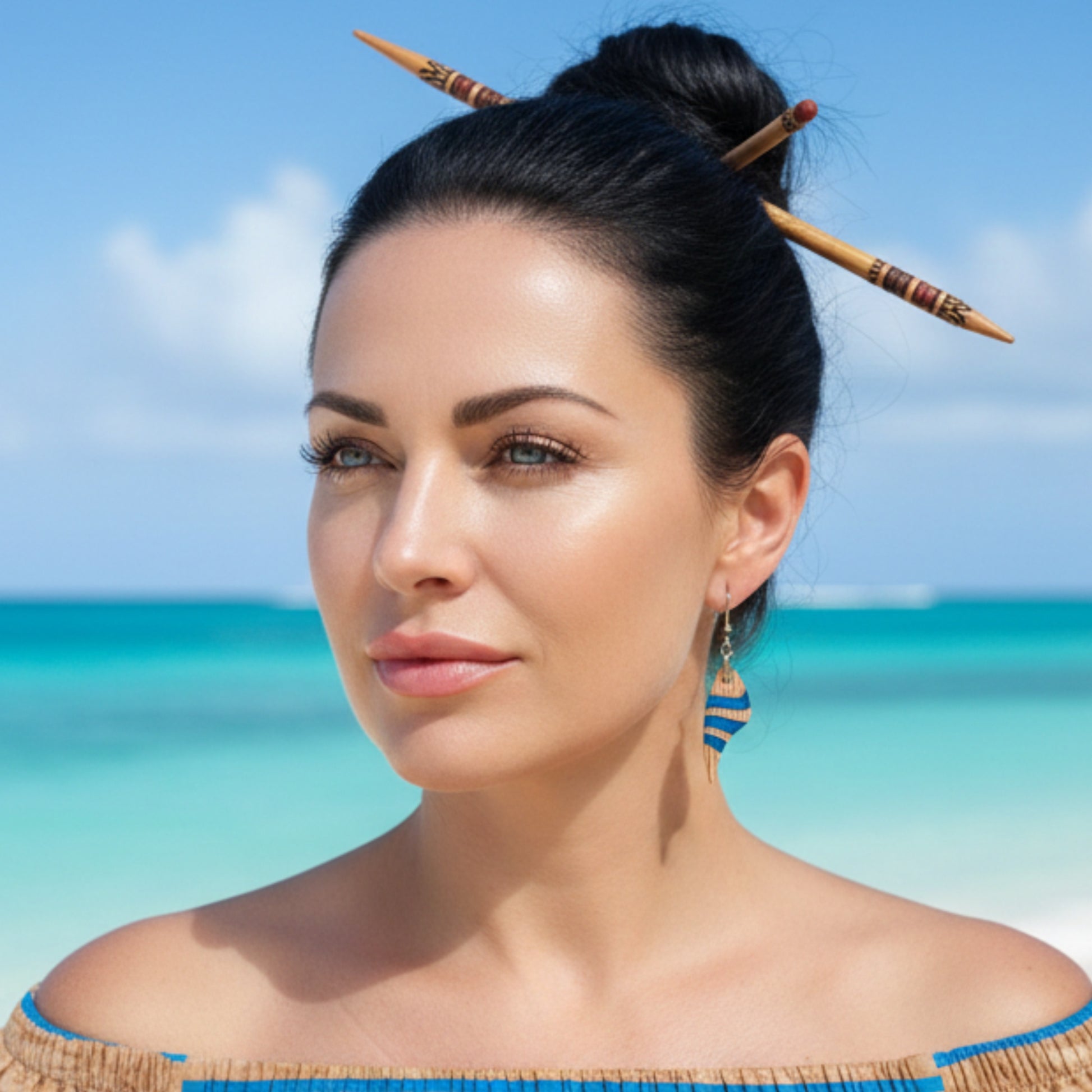 A1 Pendientes HuluWood modelo playa caribe 2
