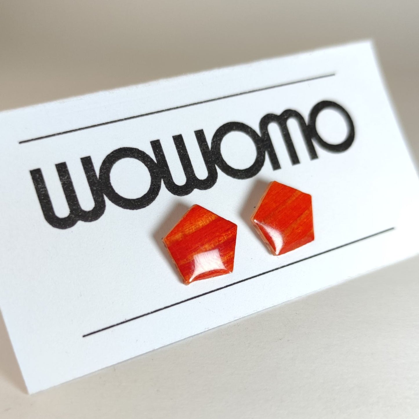PENDIENTES WOWOMO A3-PENTÁGONO EN SU EXPOSITOR